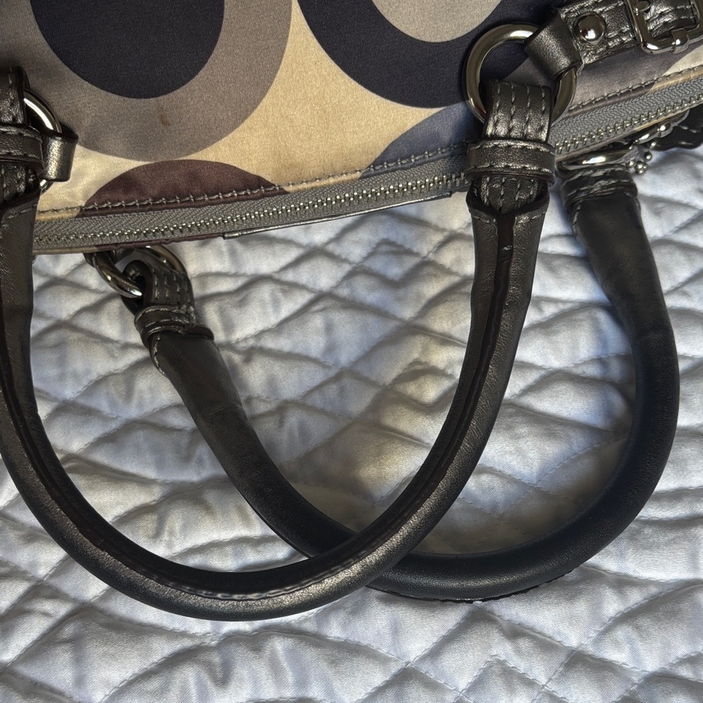 RARE! Coach Madison Op Art Multicolor Satin Leather Sequins Satchel Bag Ex Cond - Picture 14 of 16